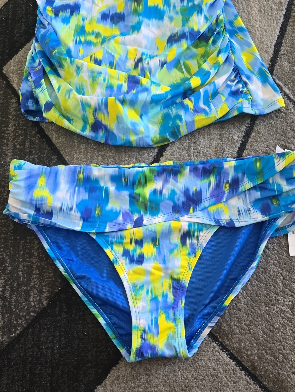 Bleu Rod Beattie  Blue, Yellow & White Tankini Set Sz 10 Nwt - Picture 3 of 8
